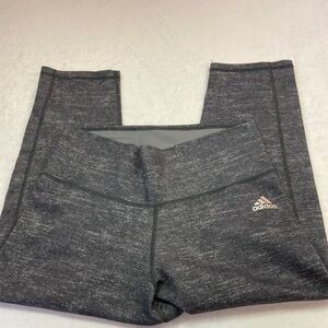 Adidas Climalite Heathered Grey Cropped Yoga Legging Medium